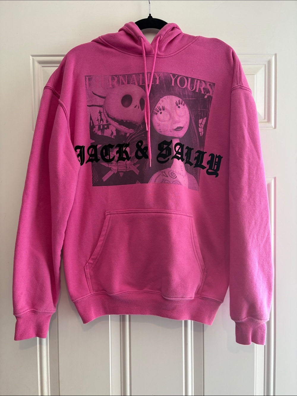 Pink Jack & Sally Graphic Hoodie - Women’s Sweatshirt